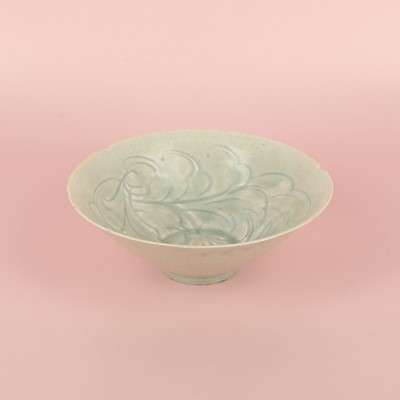 Lot 468 - A Chinese Qingbai 'peony' carved bowl, Southern Song dynasty