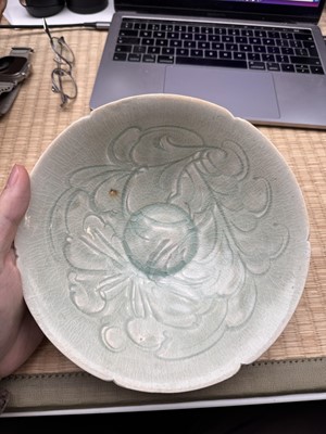 Lot 468 - A Chinese Qingbai 'peony' carved bowl, Southern Song dynasty