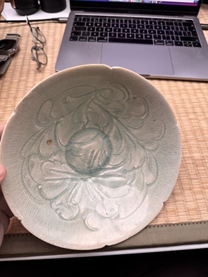 Lot 468 - A Chinese Qingbai 'peony' carved bowl, Southern Song dynasty
