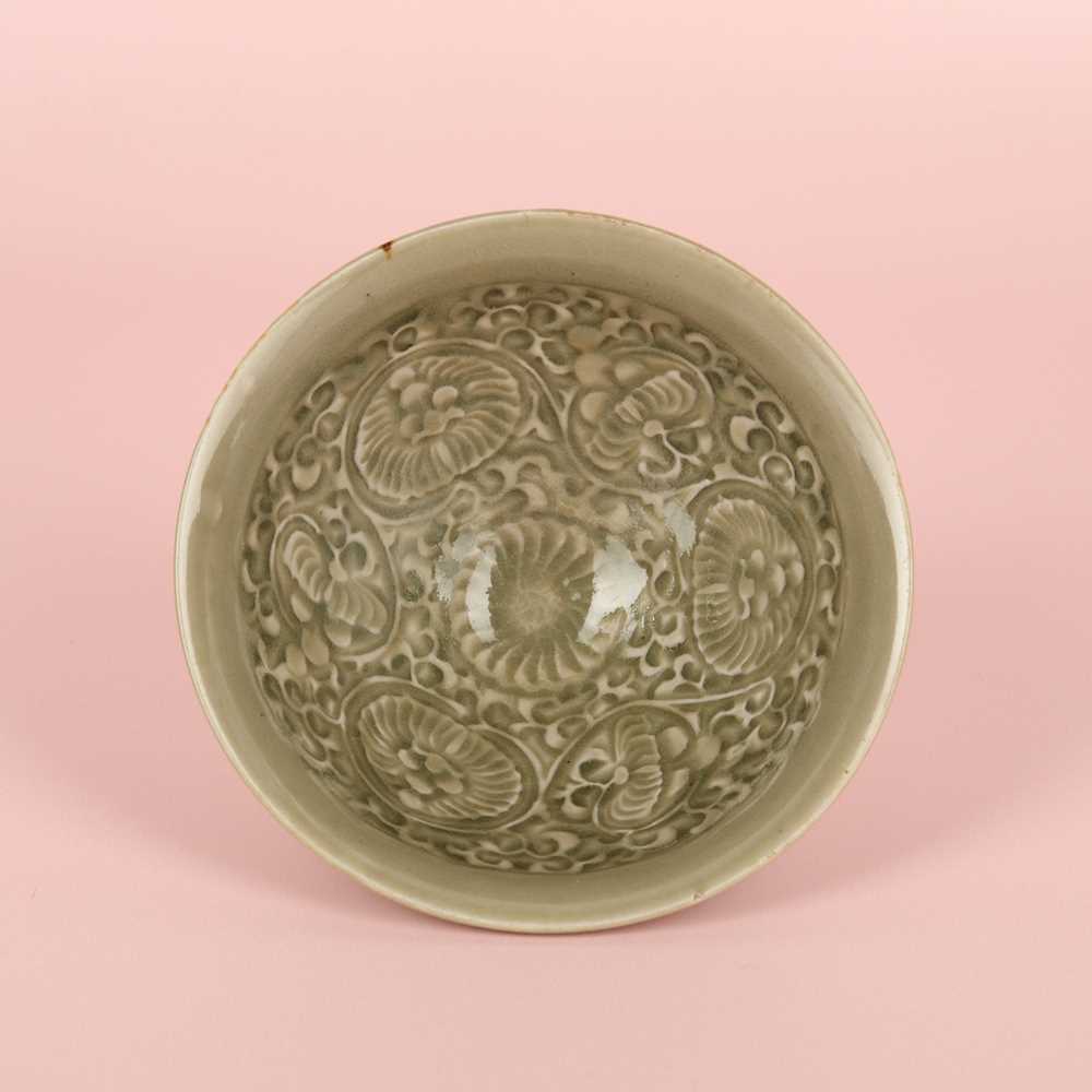Lot 466 - A Chinese Yaozhou celadon 'chrysanthemum' moulded bowl, Northern Song dynasty