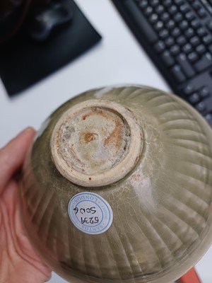 Lot 466 - A Chinese Yaozhou celadon 'chrysanthemum' moulded bowl, Northern Song dynasty