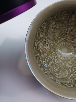Lot 466 - A Chinese Yaozhou celadon 'chrysanthemum' moulded bowl, Northern Song dynasty