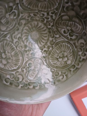 Lot 466 - A Chinese Yaozhou celadon 'chrysanthemum' moulded bowl, Northern Song dynasty