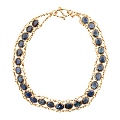 Lot 29 - A sapphire bracelet, circa 1987