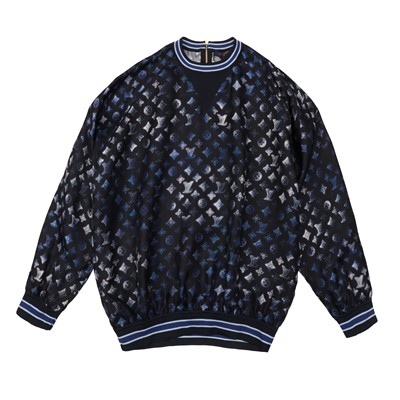 Lot 12 - Louis Vuitton Black Silk Mahina Sweatshirt - Size XXL