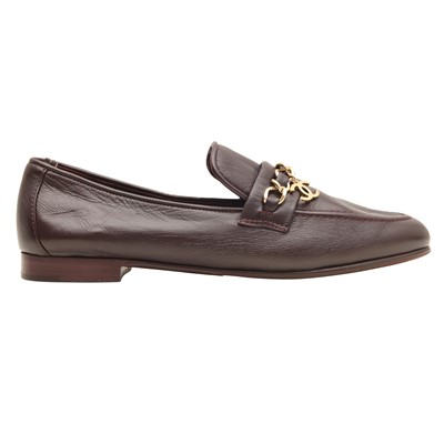 Lot 46 - Chanel Oxblood CC Charm Flat Loafer - Size 39.5