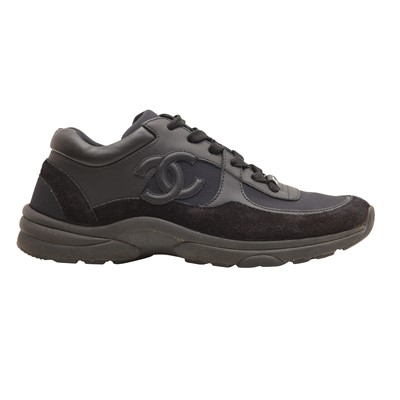 Lot 196 - Chanel Triple Black CC Runner Sneaker - Size 39