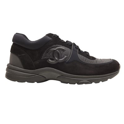 Lot 206 - Chanel Triple Black CC Runner Sneaker - Size 39.5