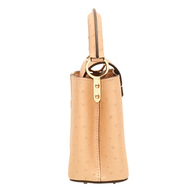 Lot 74 - λ Louis Vuitton Rose Champagne Ostrich Capucines Mini