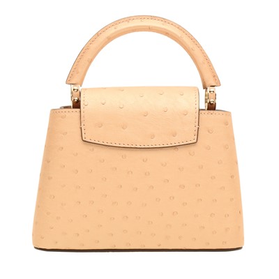 Lot 74 - λ Louis Vuitton Rose Champagne Ostrich Capucines Mini