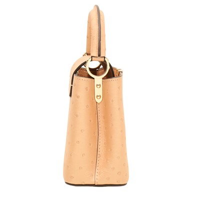 Lot 74 - λ Louis Vuitton Rose Champagne Ostrich Capucines Mini