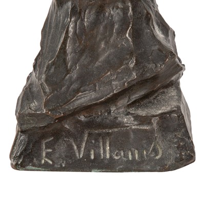 Lot 153 - After Emmanuel Villanis (French, 1858-1914), an Art Nouveau patinated bronze bust of Nerina