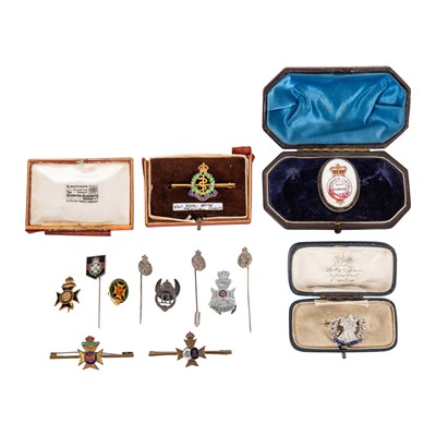 Lot 218 - Three military sweetheart brooches