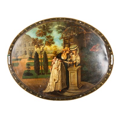Lot 420 - An early 19th century toleware tray