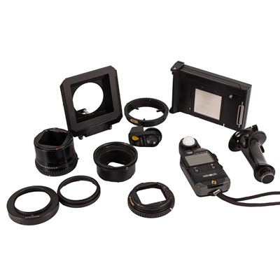 Lot 439 - A Selection of Hasselblad Accessories and a Minolta Flash Meter V with Viewfinder II