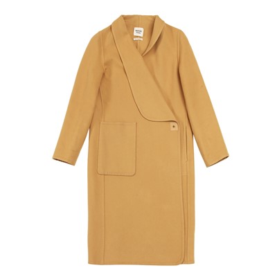 Lot 131 - Hermes Camel Cashmere Wrap Coat - Size 34