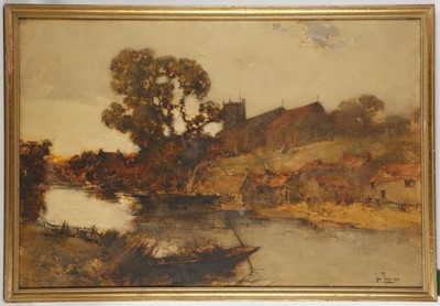 Lot 133 - John Terris R.S.W.. 1865-1914, 'Sunset...