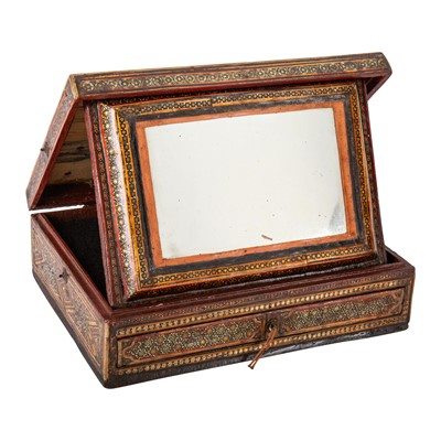 Lot 249 - A Qajar inlaid khatamkari vanity box