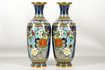 Lot 464 - A pair of 20th century, Chinese cloisonne...
