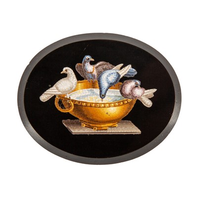 Lot 274 - An Italian micro mosaic of Doves of Pliny, third quarter of 19th Century