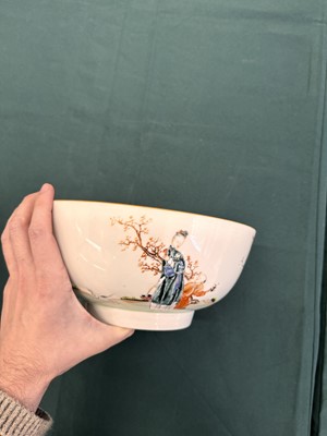 Lot 543 - A Chinese famille-rose 'figural' punch bowl, Qing dynasty, Yongzheng / Qianlong period