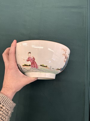 Lot 543 - A Chinese famille-rose 'figural' punch bowl, Qing dynasty, Yongzheng / Qianlong period