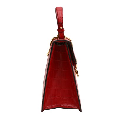 Lot 22 - λ Gucci Red Crocodile Sylvie Medium Top Handle Bag