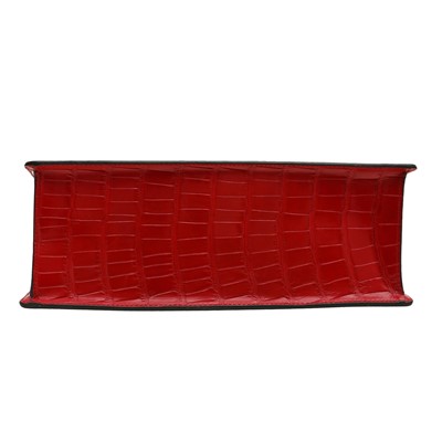 Lot 22 - λ Gucci Red Crocodile Sylvie Medium Top Handle Bag