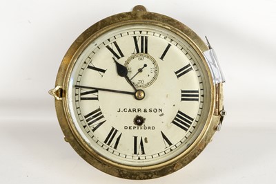 Lot 475 - A late 19th century, brass bound eight day...