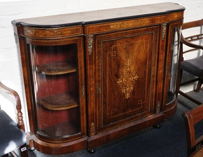 Lot 807 - A late 19th century credenza, walnut, mahogany,...