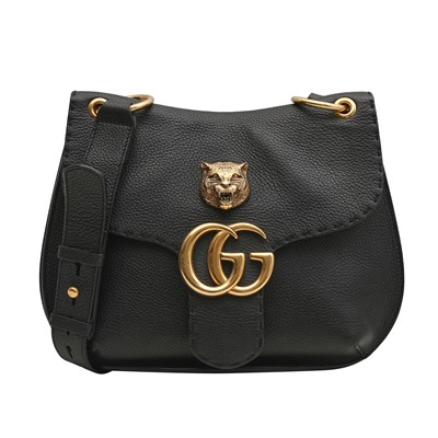 Lot 138 - Gucci Black Marmont Animalier Flap Shoulder Bag