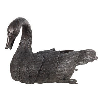 Lot 136 - A large patinated bronze swan water feature, contemporary