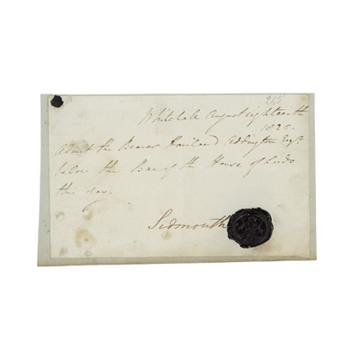Lot 415 - Sidmouth (Henry Addington, 1st Viscount)