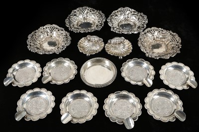 Lot 577 - Four pierced and rococo style, hallmarked...
