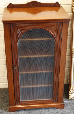 Lot 839 - An Edwardian mahogany music cabinet, glazed...