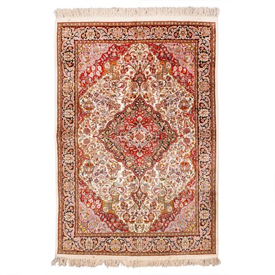 Lot 43 - A very fine silk Kashmir large rug, North India