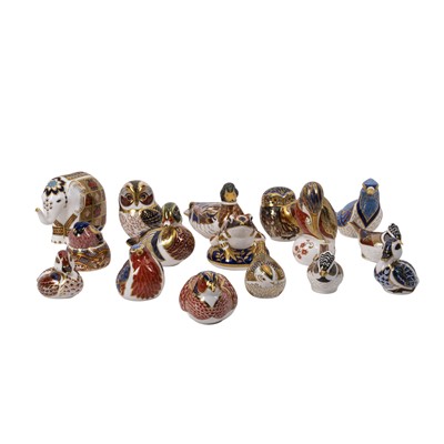 Lot 132 - A collection of sixteen Royal Crown Derby porcelain paperweight