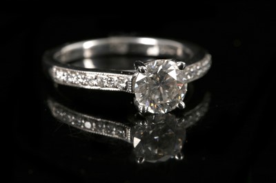 Lot 495 - An 18ct white gold, diamond solitaire ring....