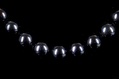 Lot 559 - A string of large graduated, black cultured...