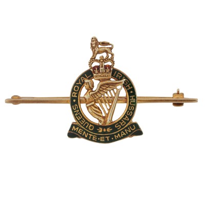 Lot 11 - A Queens Royal Irish Hussars sweetheart brooch