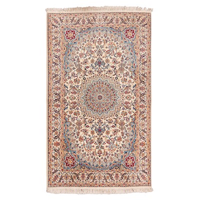 Lot 26 - An extremely fine part silk Nain rug, central Persia