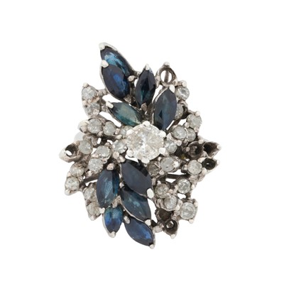 Lot 76 - A diamond and sapphire ring