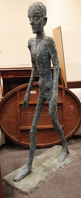 Lot 614 - Giacometti style bronze figure of a life sized...