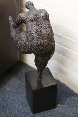 Lot 619 - Botero style bronze figure of a dancing woman,...
