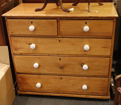 Lot 822 - Early 20th century pine chest of 2 over 3...