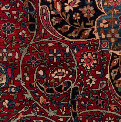 Lot 97 - A large antique fine Yezd carpet, south Persia