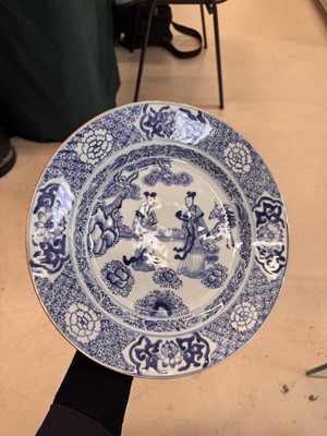 Lot 501 - A Chinese blue and white 'ladies' dish, Qing dynasty, Yongzheng period