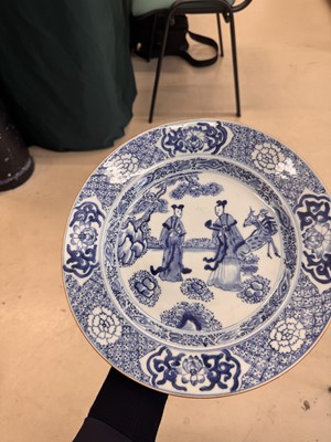 Lot 501 - A Chinese blue and white 'ladies' dish, Qing dynasty, Yongzheng period