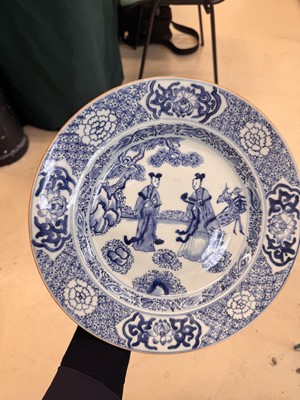 Lot 501 - A Chinese blue and white 'ladies' dish, Qing dynasty, Yongzheng period