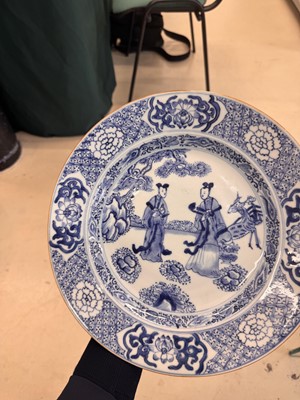 Lot 501 - A Chinese blue and white 'ladies' dish, Qing dynasty, Yongzheng period